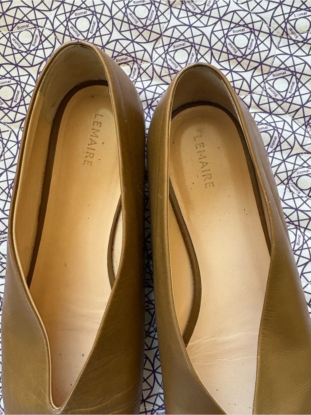 Lemaire Brown Leather Square-Toe Flats - Picture 6 of 7